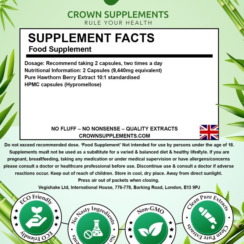 Hawthorn Berry Extract Back Label