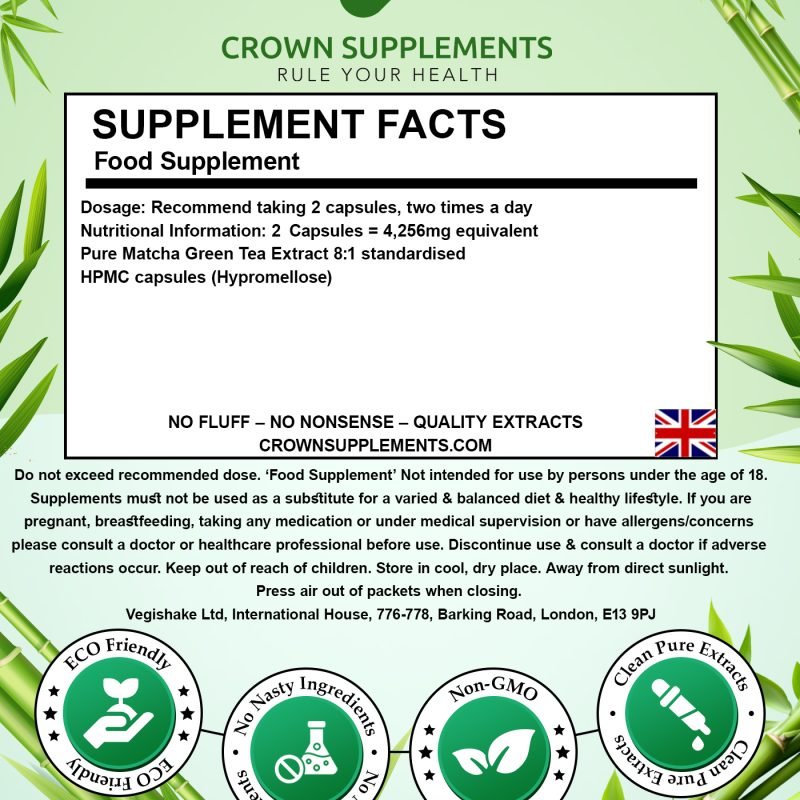 Pure Matcha-Green-Tea-Extract-Back Label
