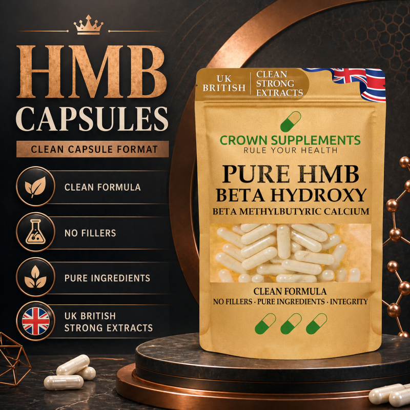 Pure HMB Calcium Beta-Hydroxy Capsules | Crown Supplements