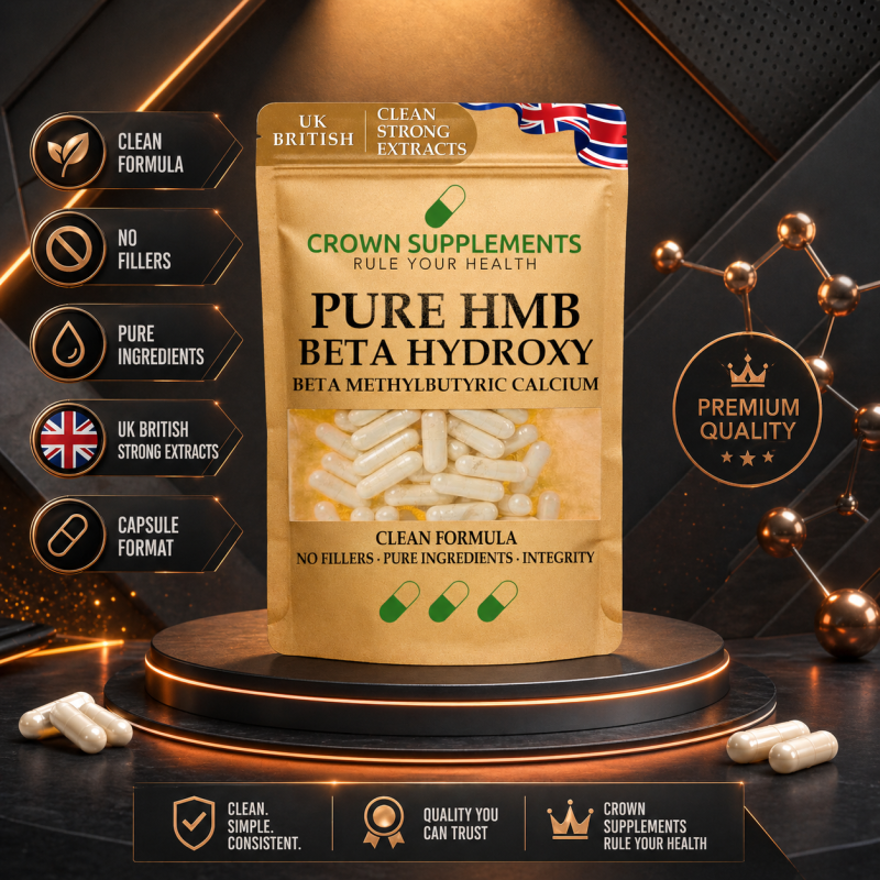 Pure HMB Calcium Beta-Hydroxy Capsules | Crown Supplements