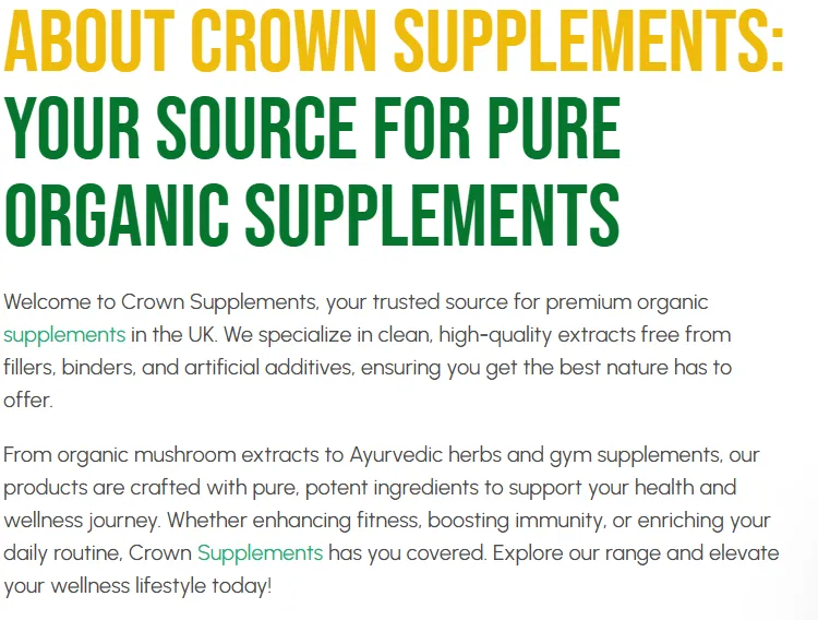 Crown Supplements product chart 3