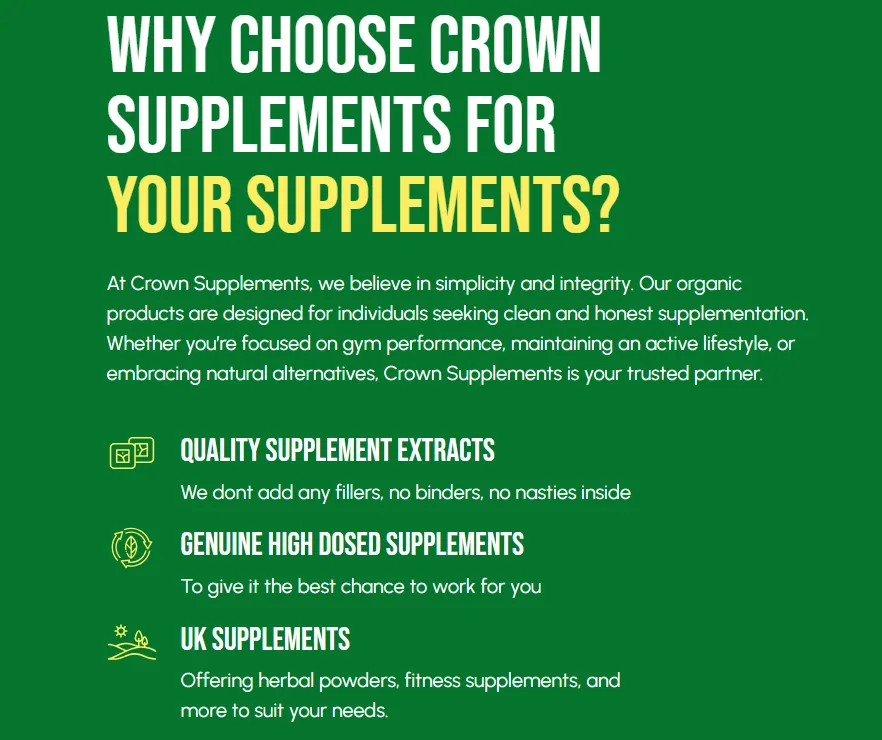 Crown Supplements product chart 4