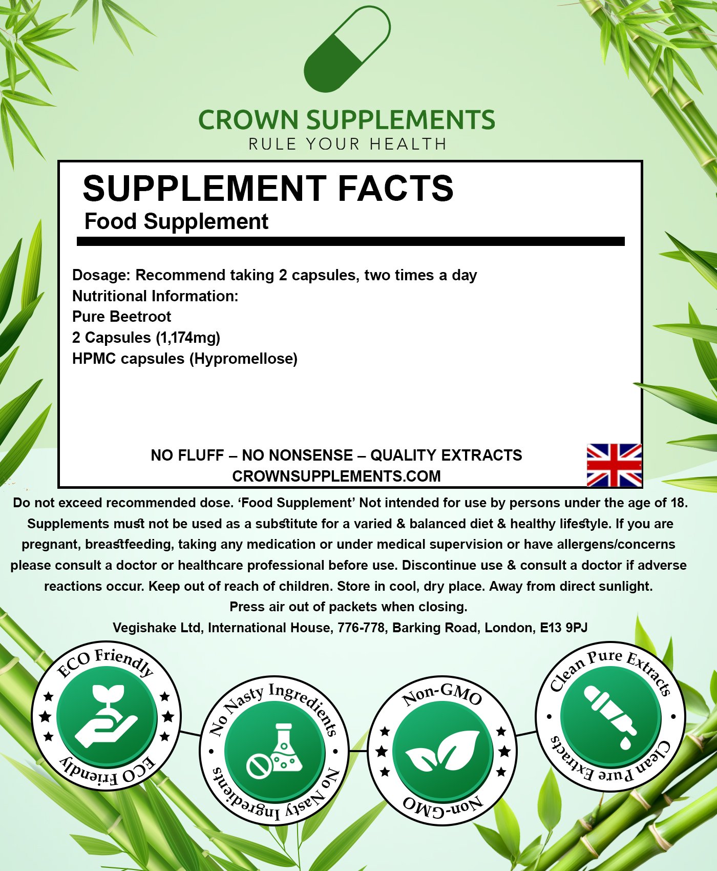 Beetroot Capsules Back Label