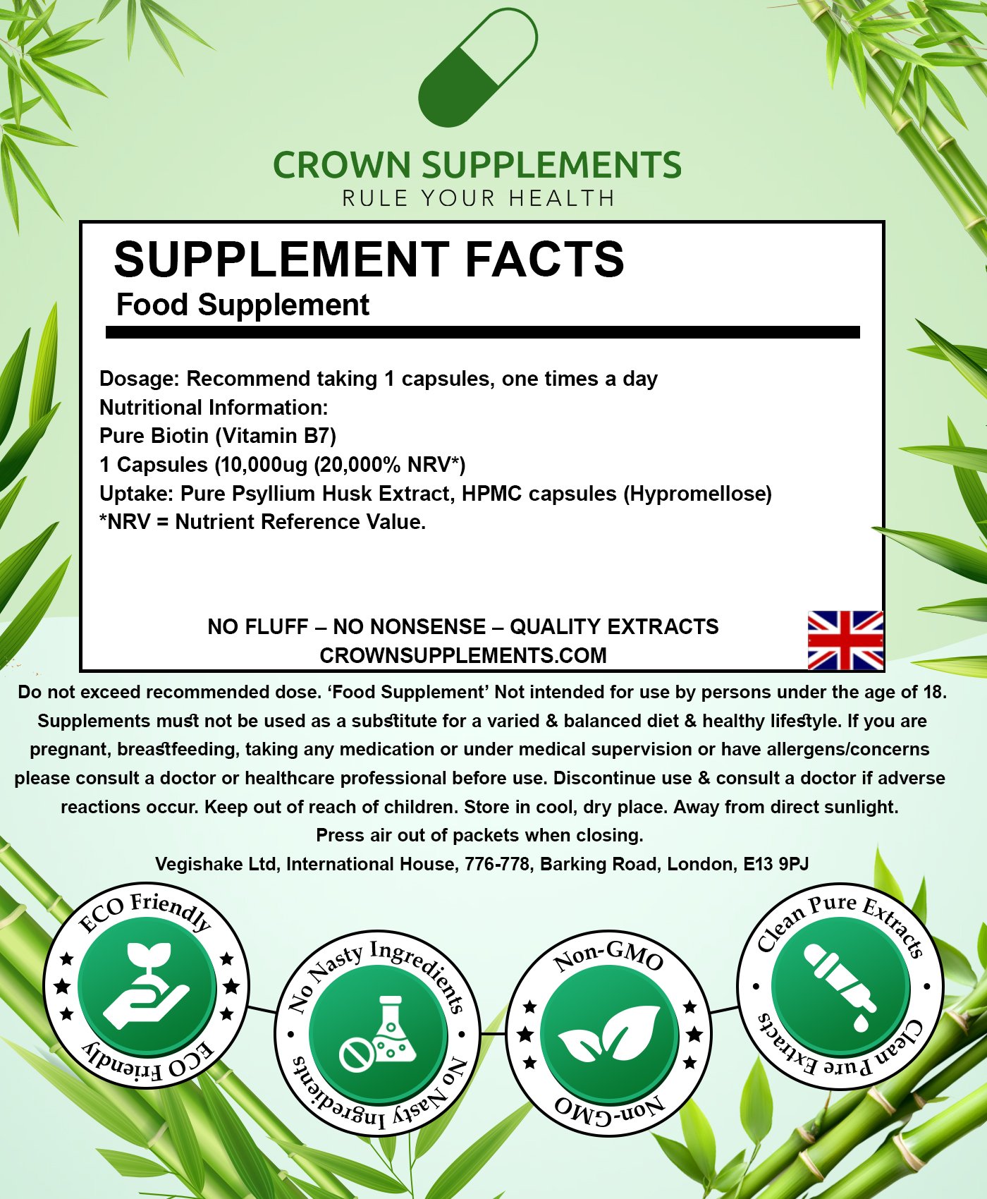 Biotin Capsules Back Label