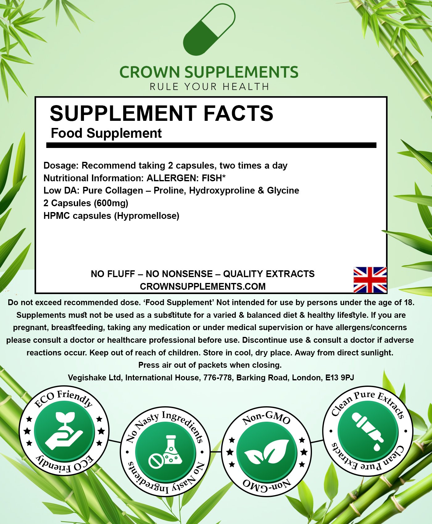 Collagen Capsules Back Label