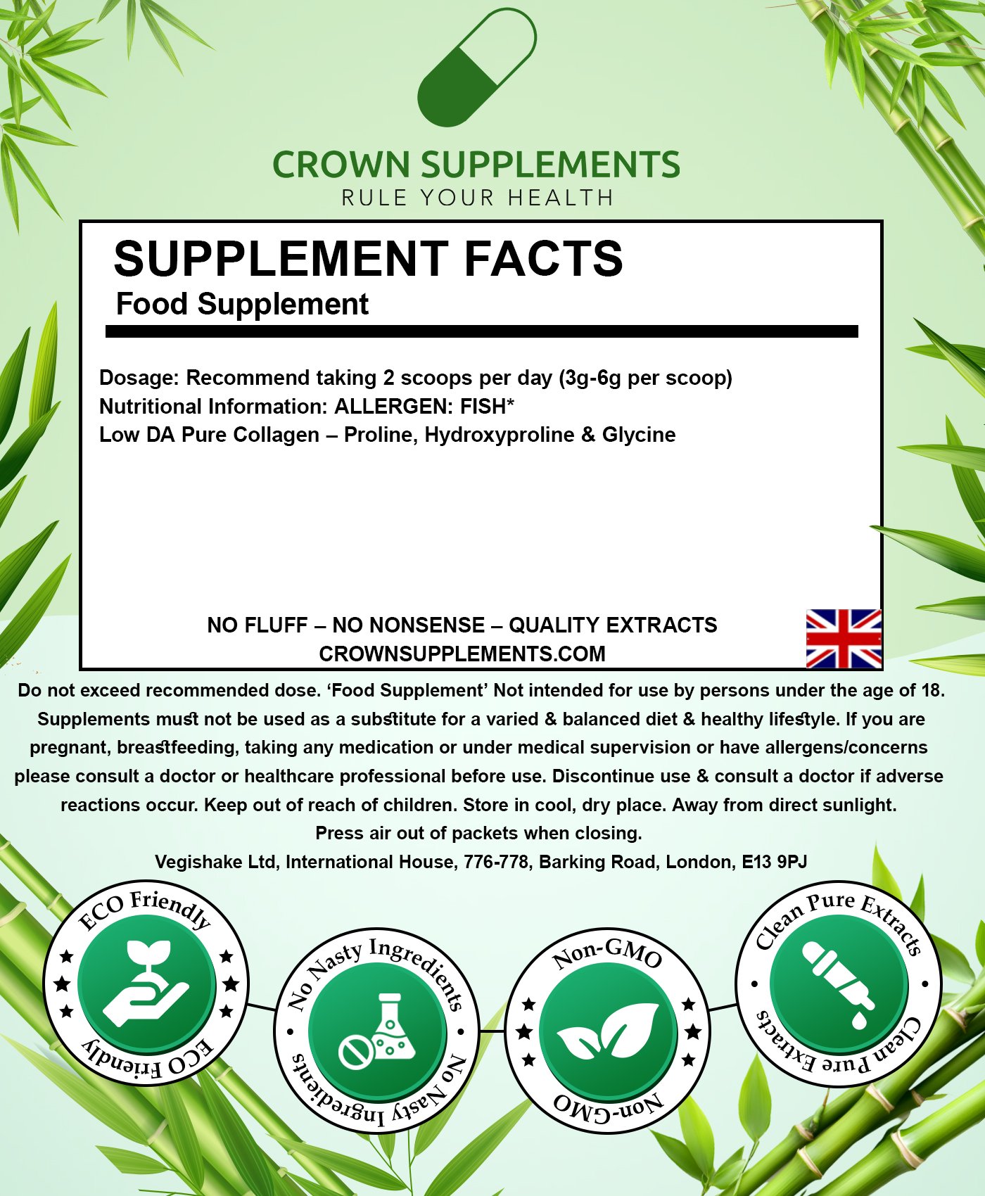 Collagen Powder Back Label