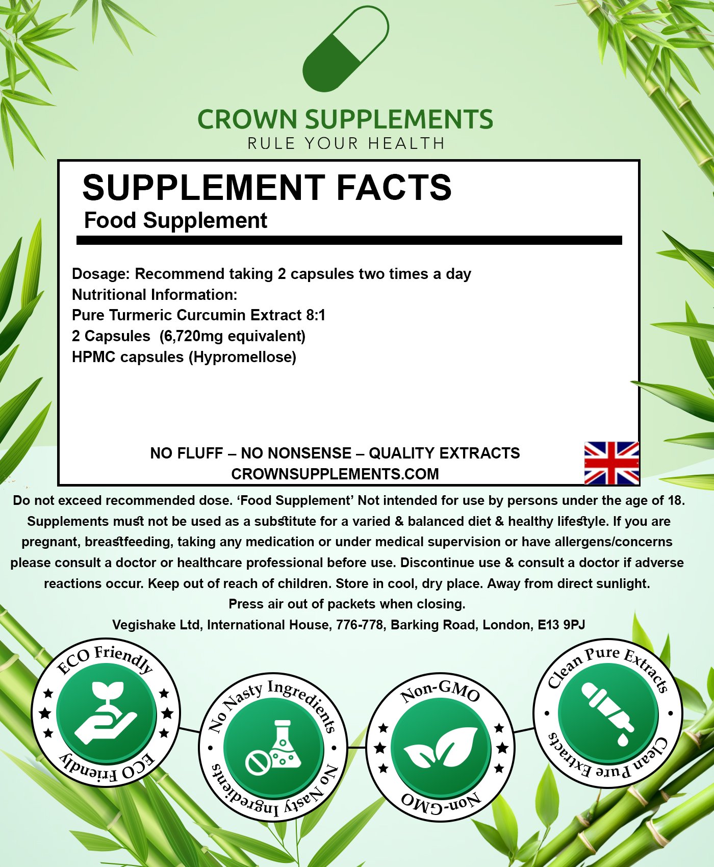 Turmeric Capsules Back Label