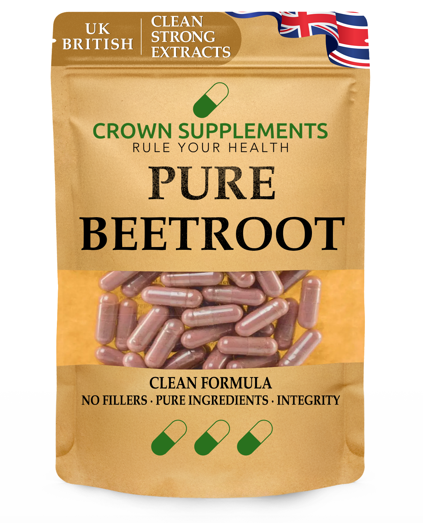 Crown Supplements Pure Beetroot capsules