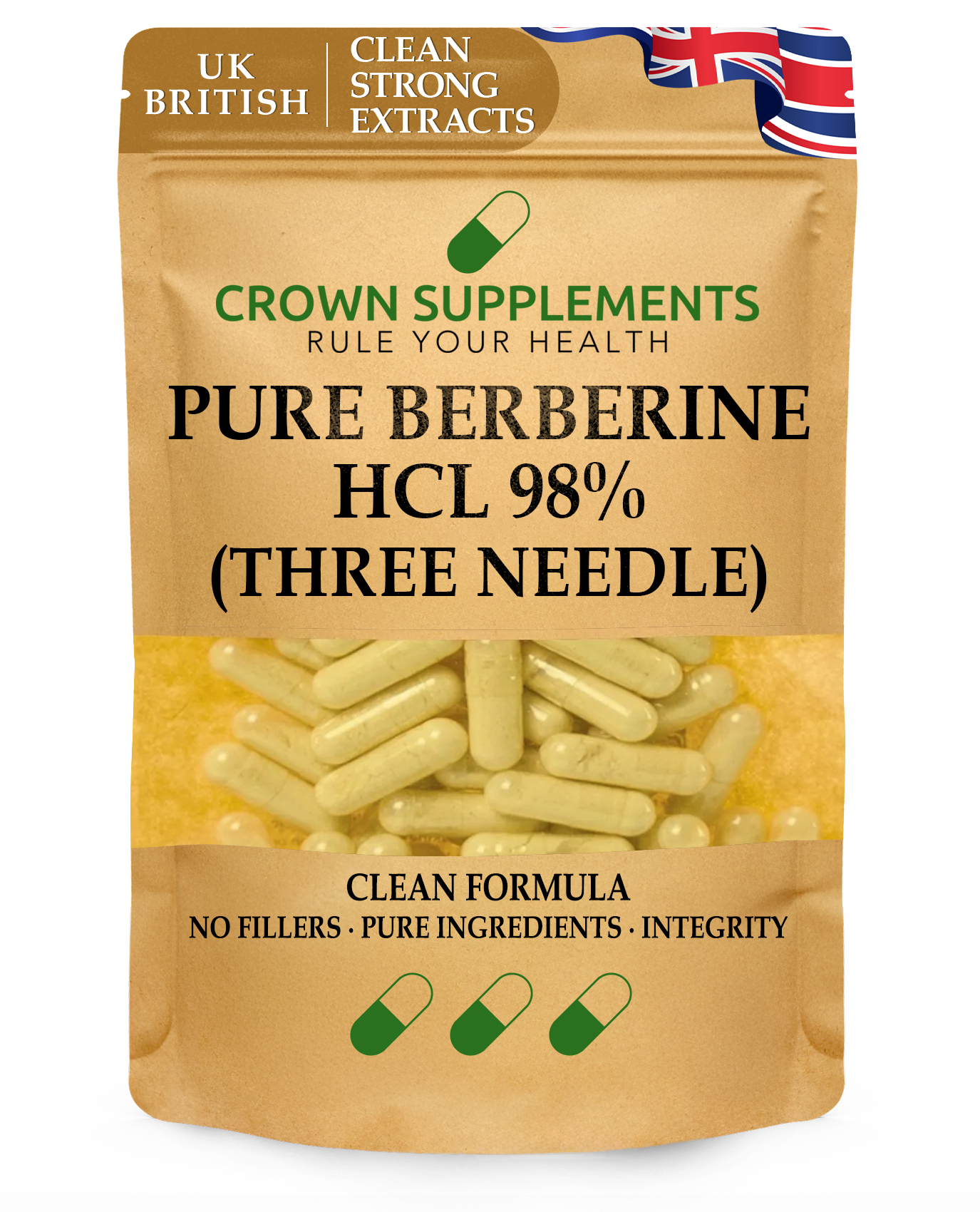 Pure Berberine HCL 98 percent Capsules