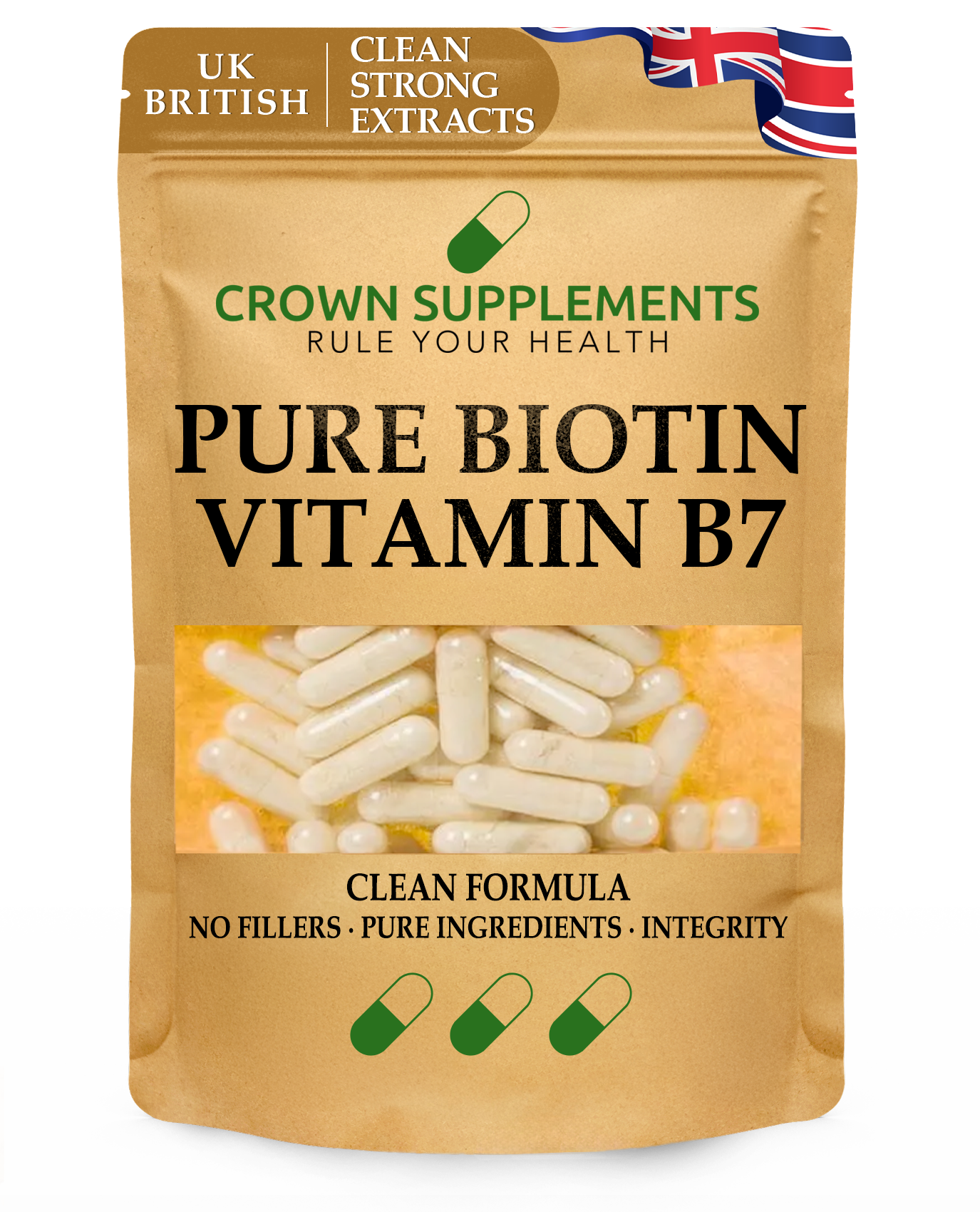 Pure Biotin Vitamin B7 Capsules
