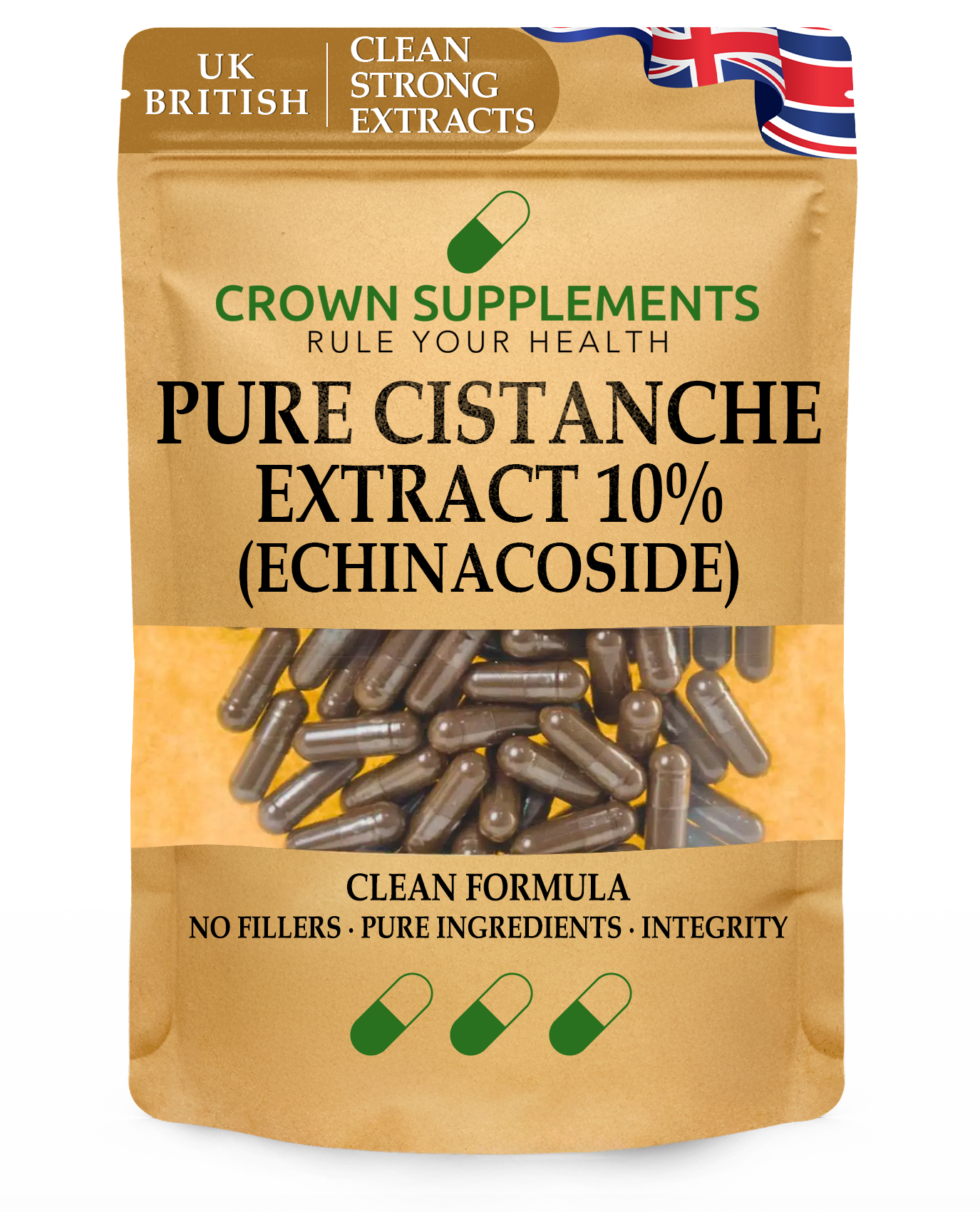 Crown Supplements Pure Cistanche Extract 10 Percent Capsules