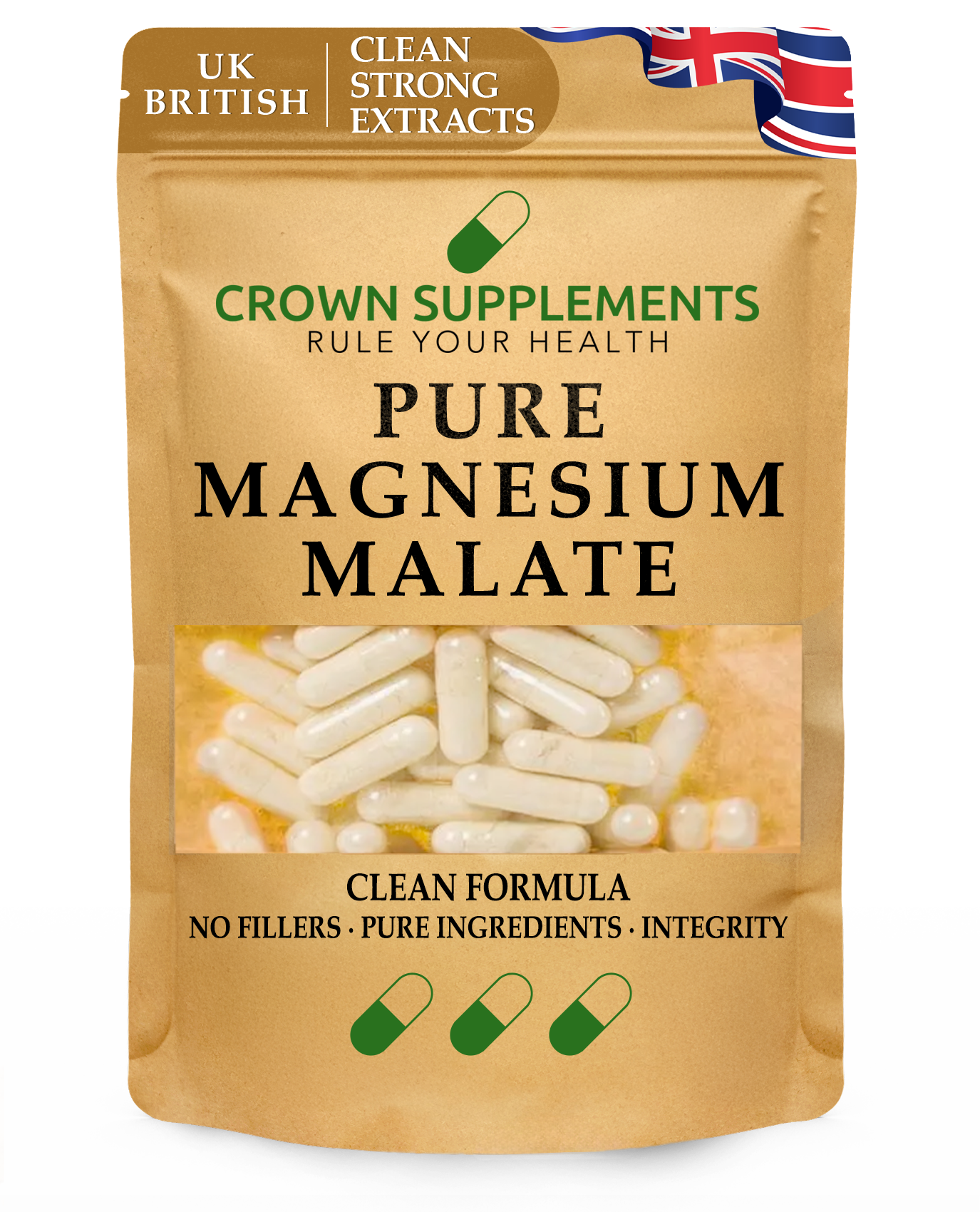 Crown Supplements Pure Magnesium Malate Capsules
