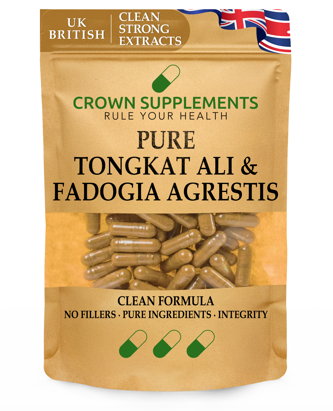 Crown Supplements Tongkat Ali and Fadogia Agrestis Capsules