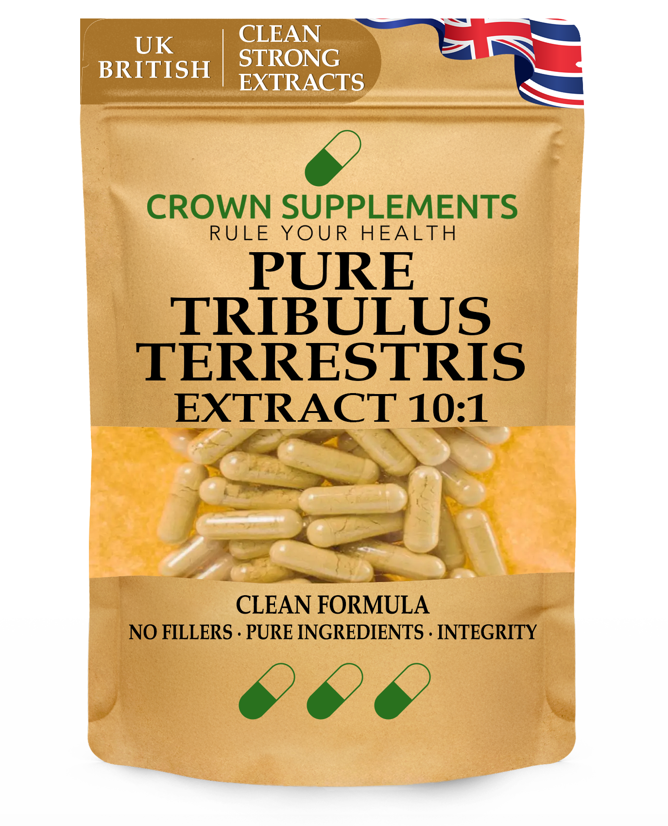 Crown Supplements Pure Tribulus Terrestris Extract Capsules