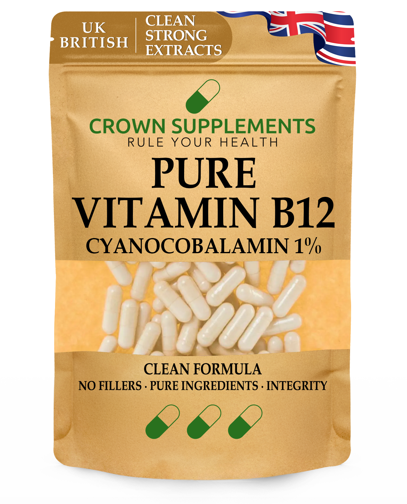 Pure Vitamin B12 Cyanocobalamin Capsules