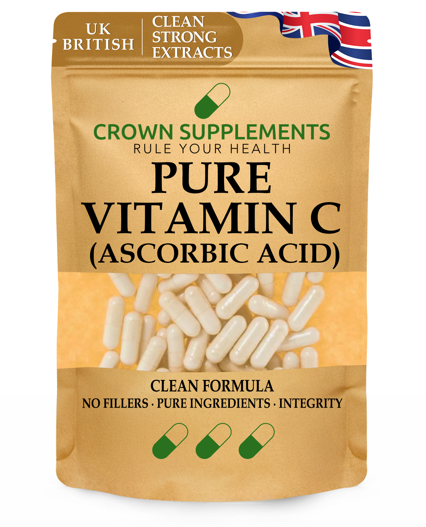 Pure Vitamin C Ascorbic Acid Capsules